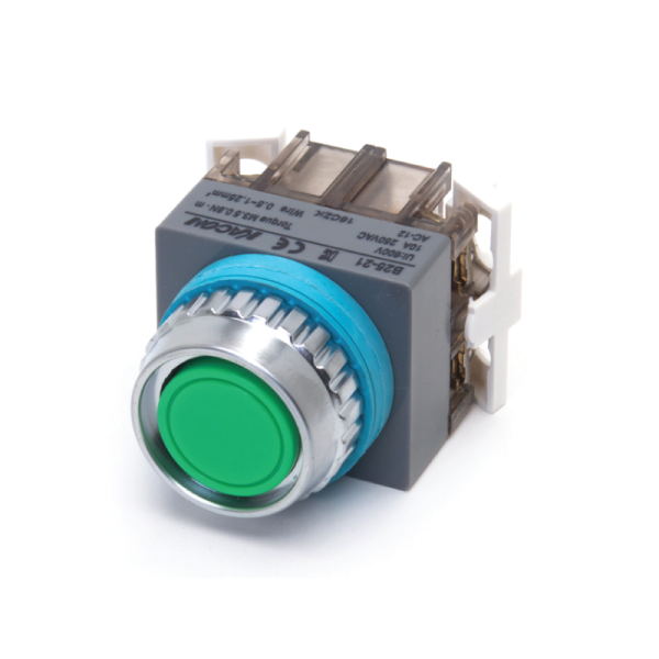 Kacon Control Switch Ø30 [B30-21G-N40, Momentary Push Button, Mushroom 110V 16A, Green]