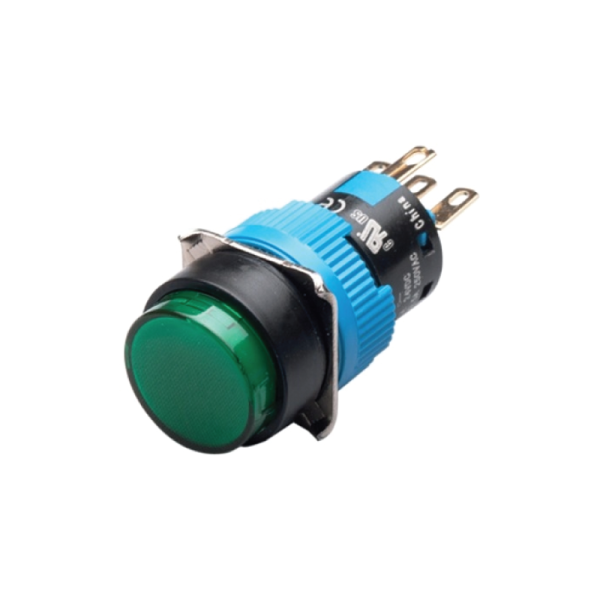 Kacon Control Switch Ø16 [K16-272G 24Vdc Momentary Illuminated Push Button Switch LED Round 2a2b]