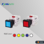 KG auto Lamp Push button switch [KDX-FMD21A, Ø16 rectangular plastic guide,12/24Vdc,Momentary,1a1b,Blue]