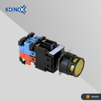 KOINO Switch Ø22 KH-2204LP-TL-Y [Illuminated Push Button LED Lamp:(Yellow) 1NO+1NC]