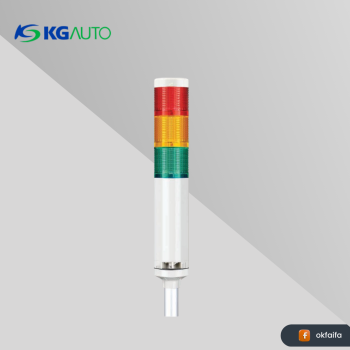 KG auto Sign Tower [KG-SFB-D2-1LC, Ø57,24Vdc,1stage, Light+Flash+Buzzer, Red, LED, L bracket,,Beige]