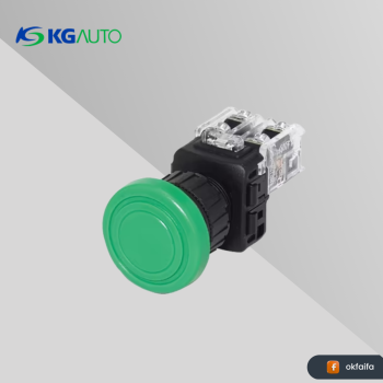 KG auto Lamp emergency push button switch [KDEX-G3AD21G, Ø16 round high-grade aluminum guide,12/24Vdc,Alterate,1a1b,Green]