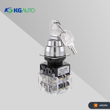 KG auto Key selector switch [KGK-H3M2C, Ø22 High-grade H- Aluminum guide,-,3 manual return-Center,2a2b,-]