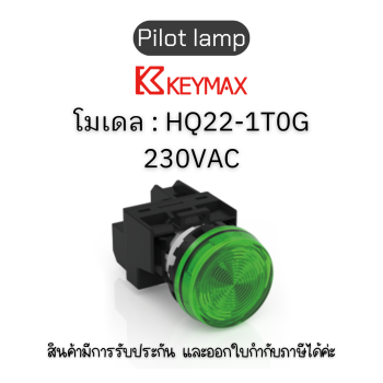 สวิตซ์ Pilot lamp 22mm green 230VAC Indicator(Lamp) Flush] Keymax ของแท้! รับประกัน 1 ปี